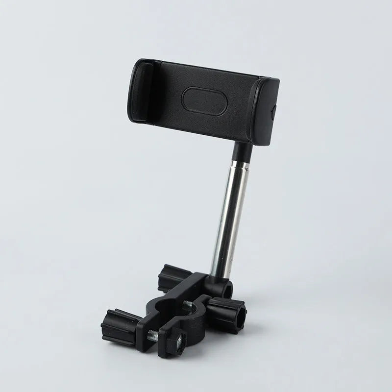 Black car mobile phone holder with adjustable rotation on dashboard