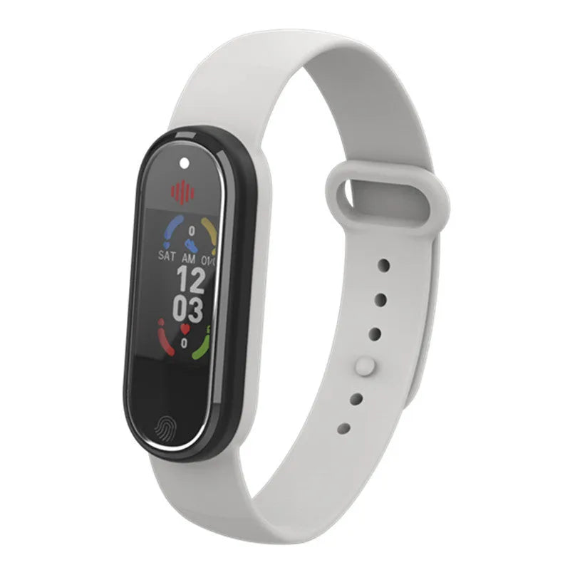 Black and white electronic ultrasonic mosquito repellent bracelet with USB charging port