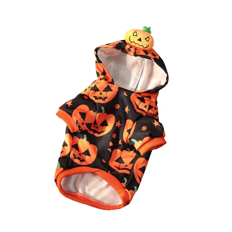 Wansheng orange polyester pumpkin sweater for dogs and cats in European American style