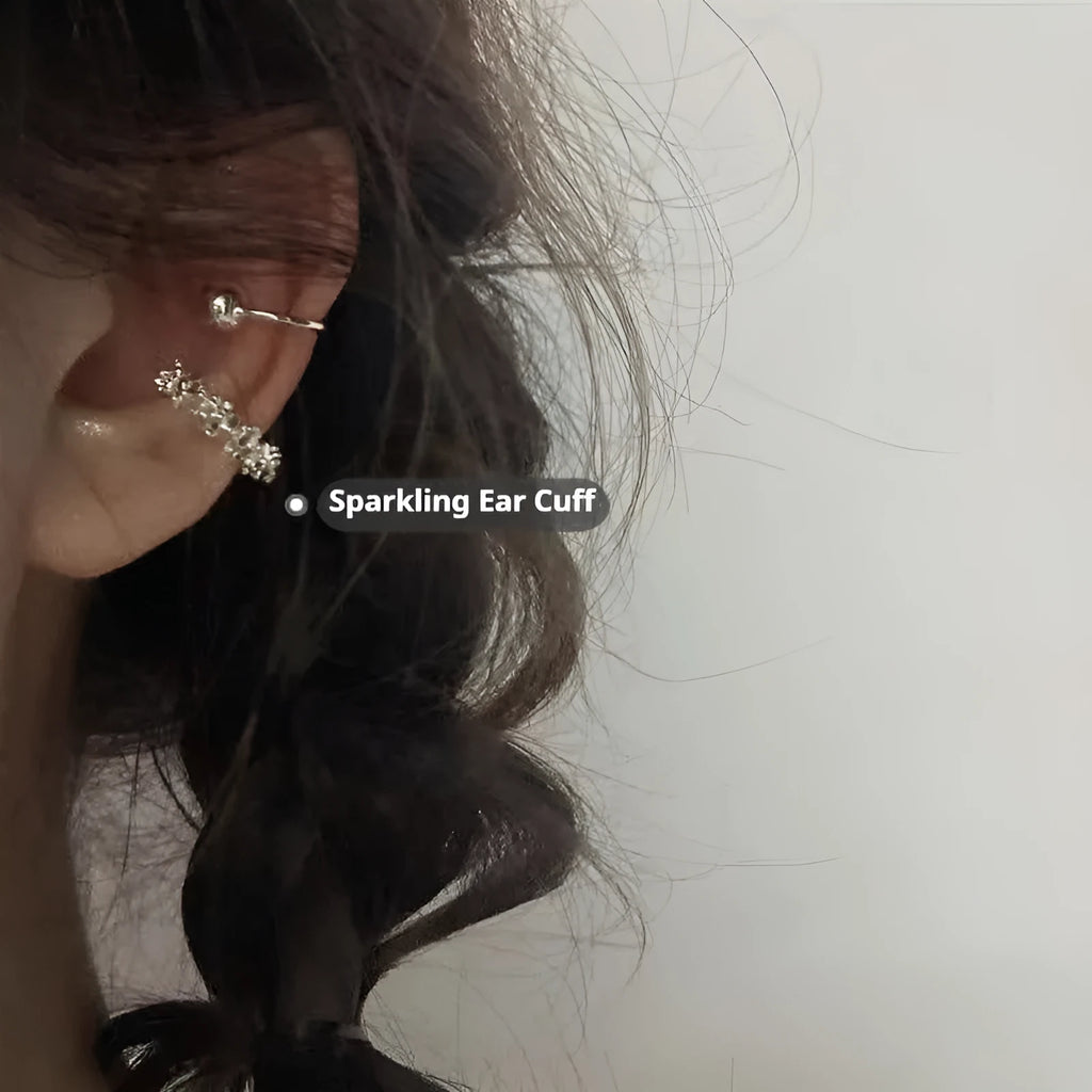 Alloy geometric ear clip earrings with irregular shape and frosty metallic finish