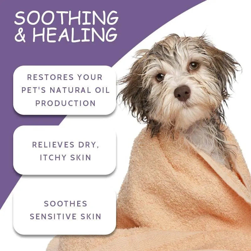 100g pet shower gel in plastic bottle with deodorising and sterilising properties for dogs and cats