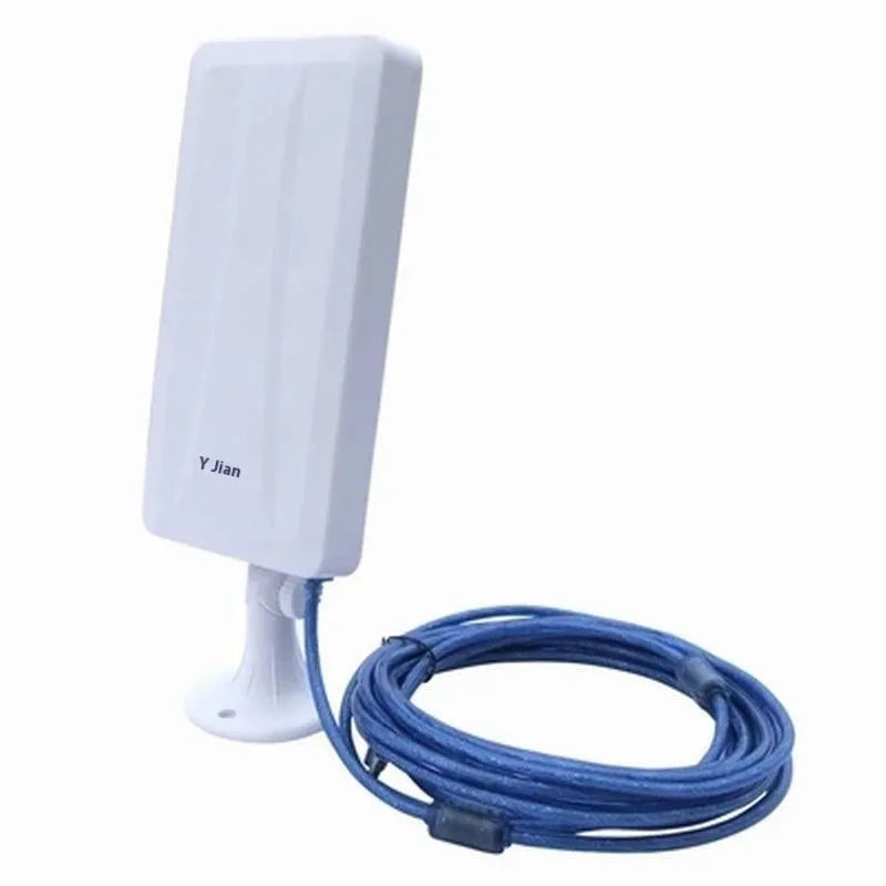 White USB wireless network card with integrated antenna for computer Wi-Fi connectivity