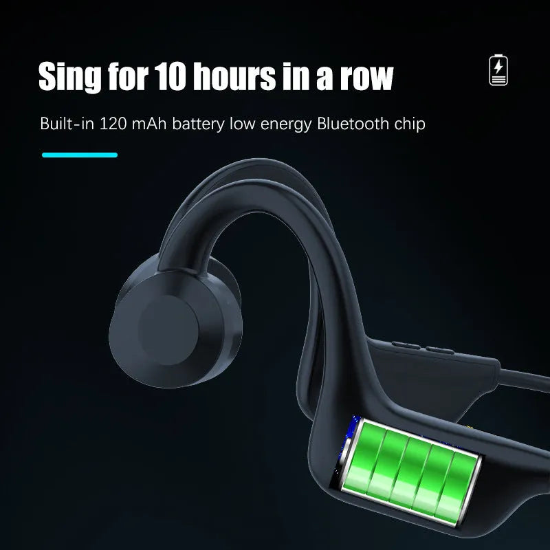 Black VG02 true wireless sports Bluetooth headset with ear-mounted design