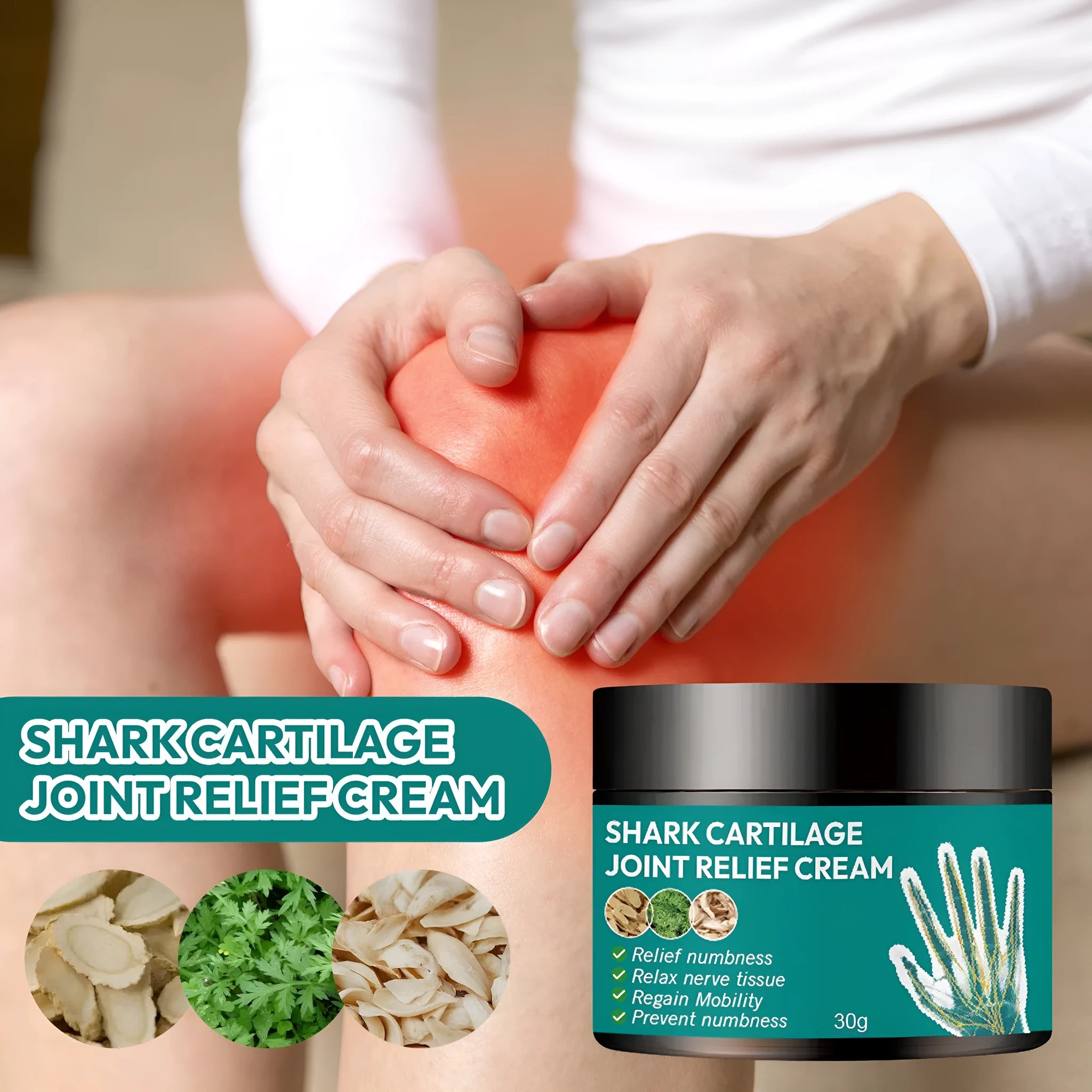 30g tube of herbal joint cream for neck and knee moisturising relief