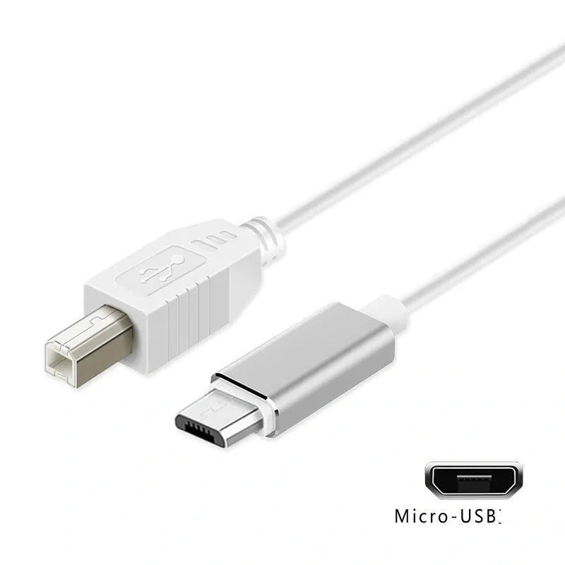 3-in-1 electric piano keyboard data cable with multiple connector interfaces