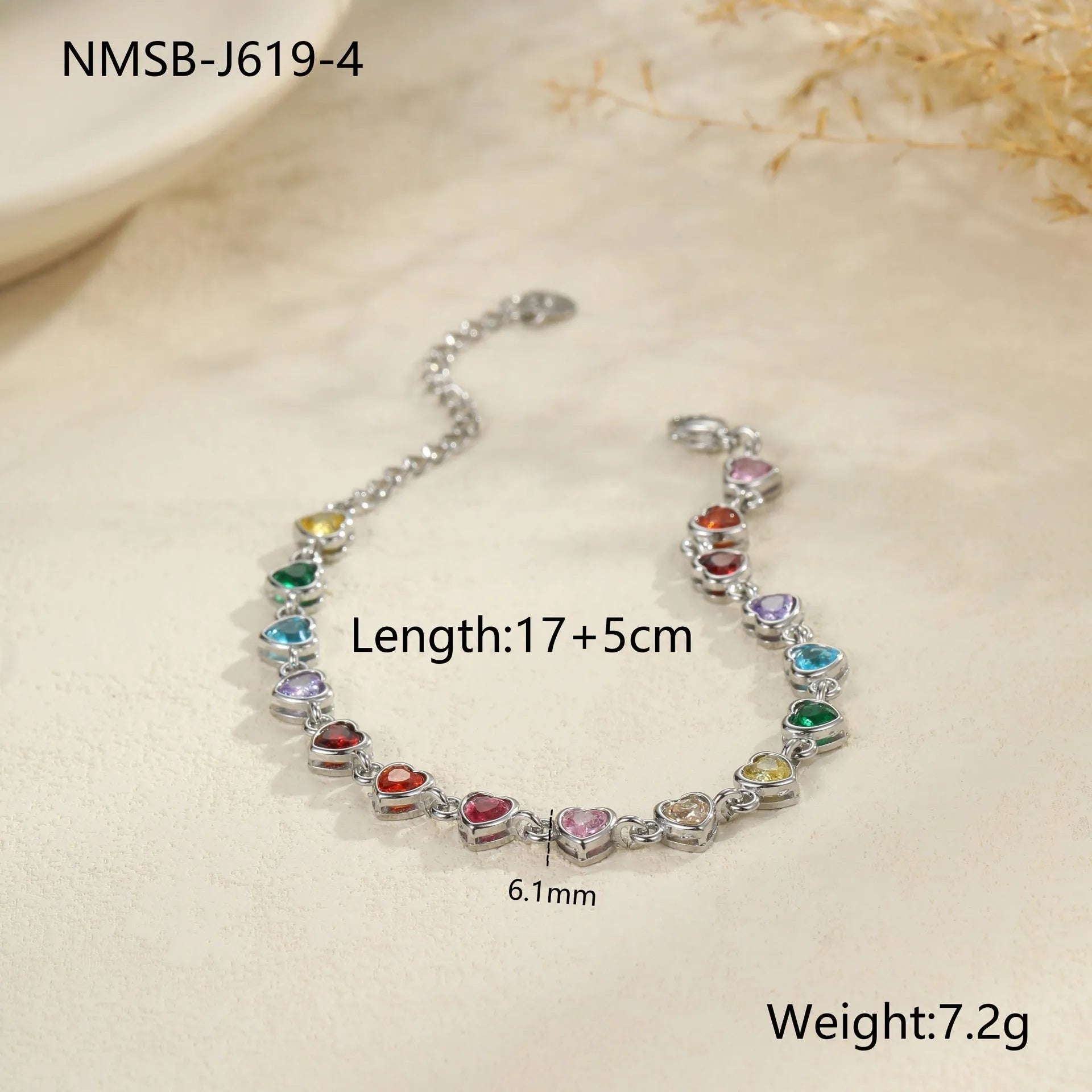 Women's stainless steel bracelet with electroplated gold or silver finish in geometric square, heart, or round shapes