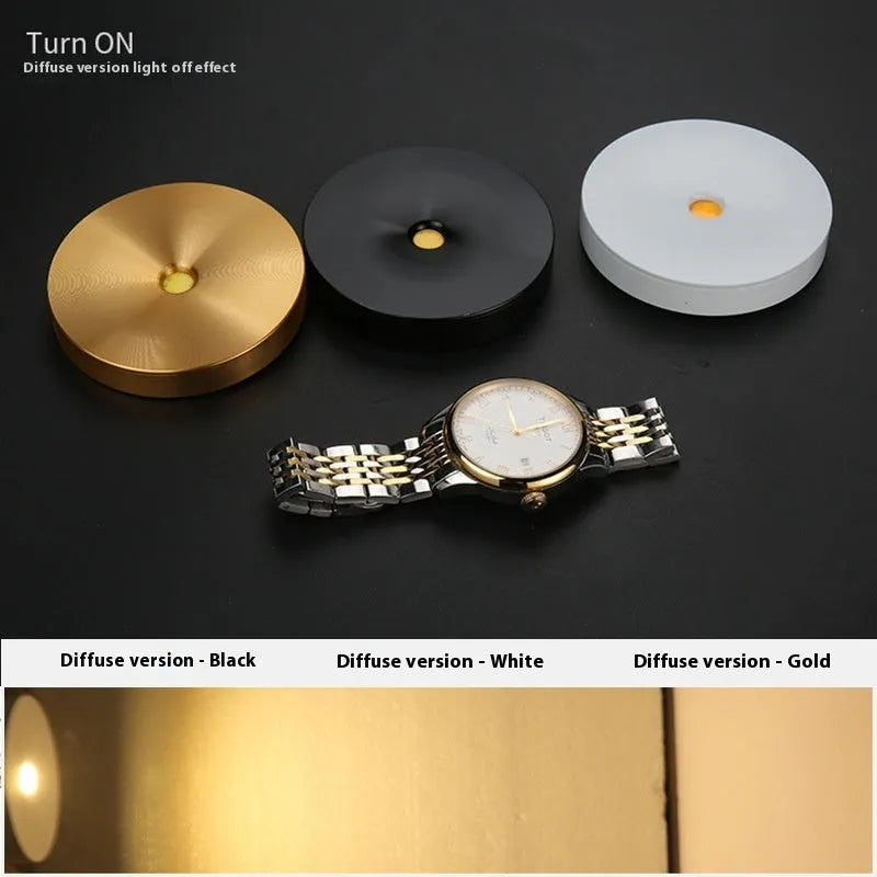 Ultra-thin LED surface mounted downlight with aluminium alloy shell, available in black, gold or white, 75mm to 125mm