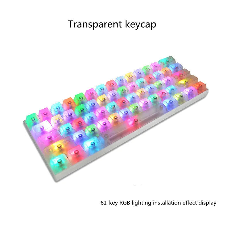 104 transparent mechanical keyboard keycaps set in PBT plastic for backlit keyboards