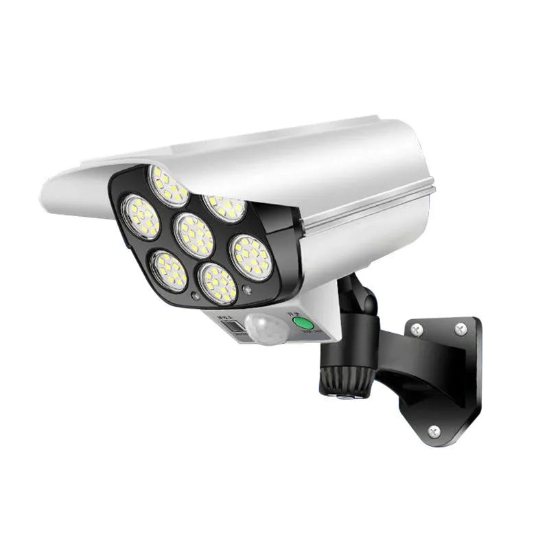 Solar-powered abstract design LED simulation monitor lamp for outdoor waterproof use.