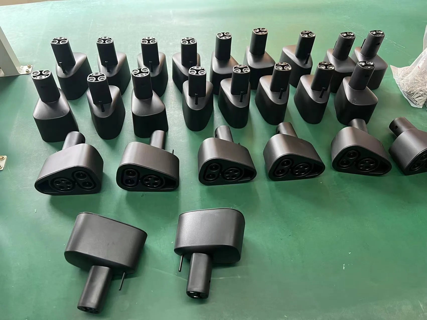 Black Tesla charging plug conversion adapter for American Standard to Tesla compatibility