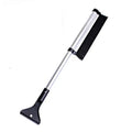 Black extendable car snow shovel and windshield wiper, 42.5 cm by 10 cm to 65 cm, with nylon bristles