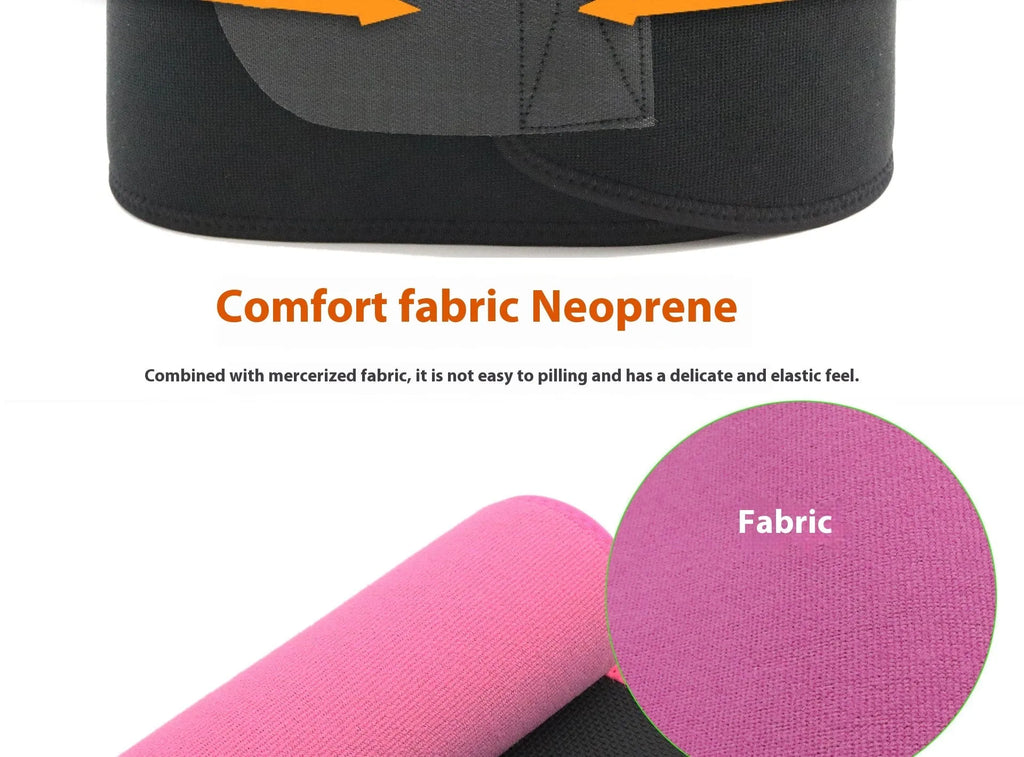 Neoprene hot lumbar support belt for fitness and running sports in black colour