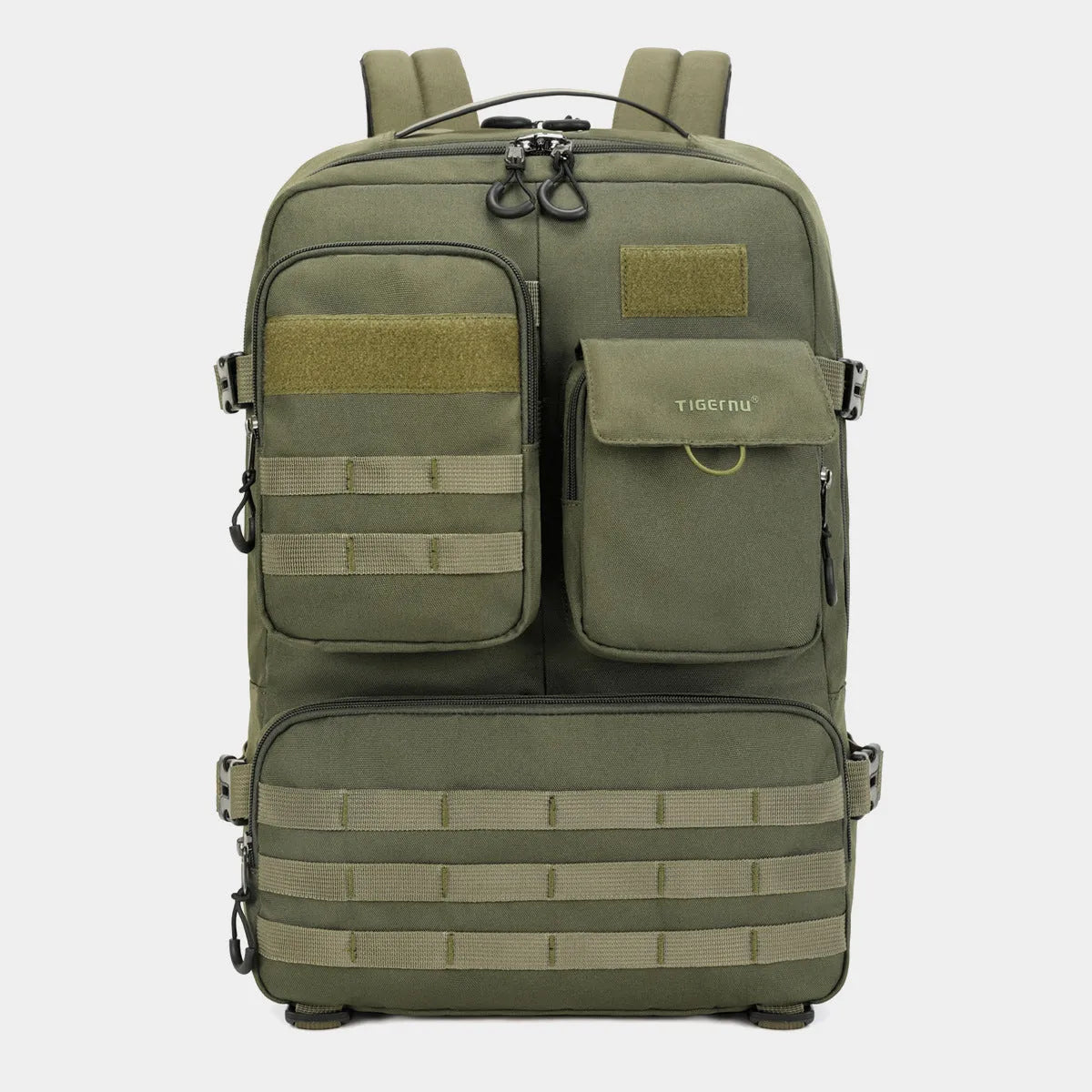 17-inch tactical backpack in Army Green with waterproof nylon construction
