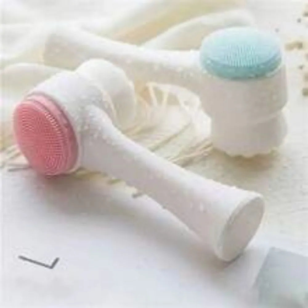 Blue pet paw brush with soft nylon bristles for gentle dog and cat grooming