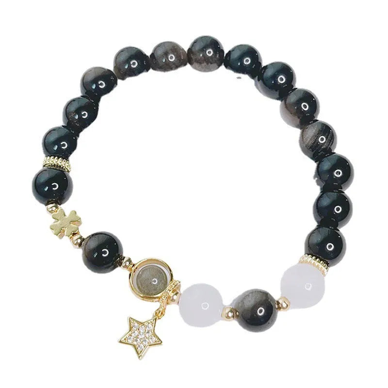 Sweet Cool Style silverstone bracelet with electroplated finish showing floral, heart and star design options