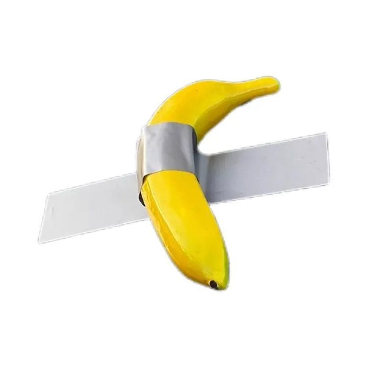 Foam banana car creative spoof art sticker in cartoon style with silver tape colour option