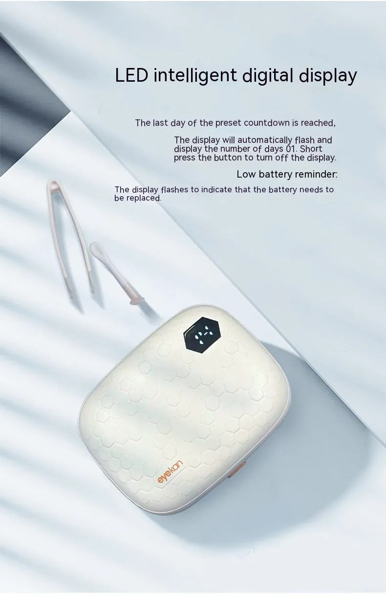 Pearl white automatic electric ultrasonic glasses cleaning machine on a surface