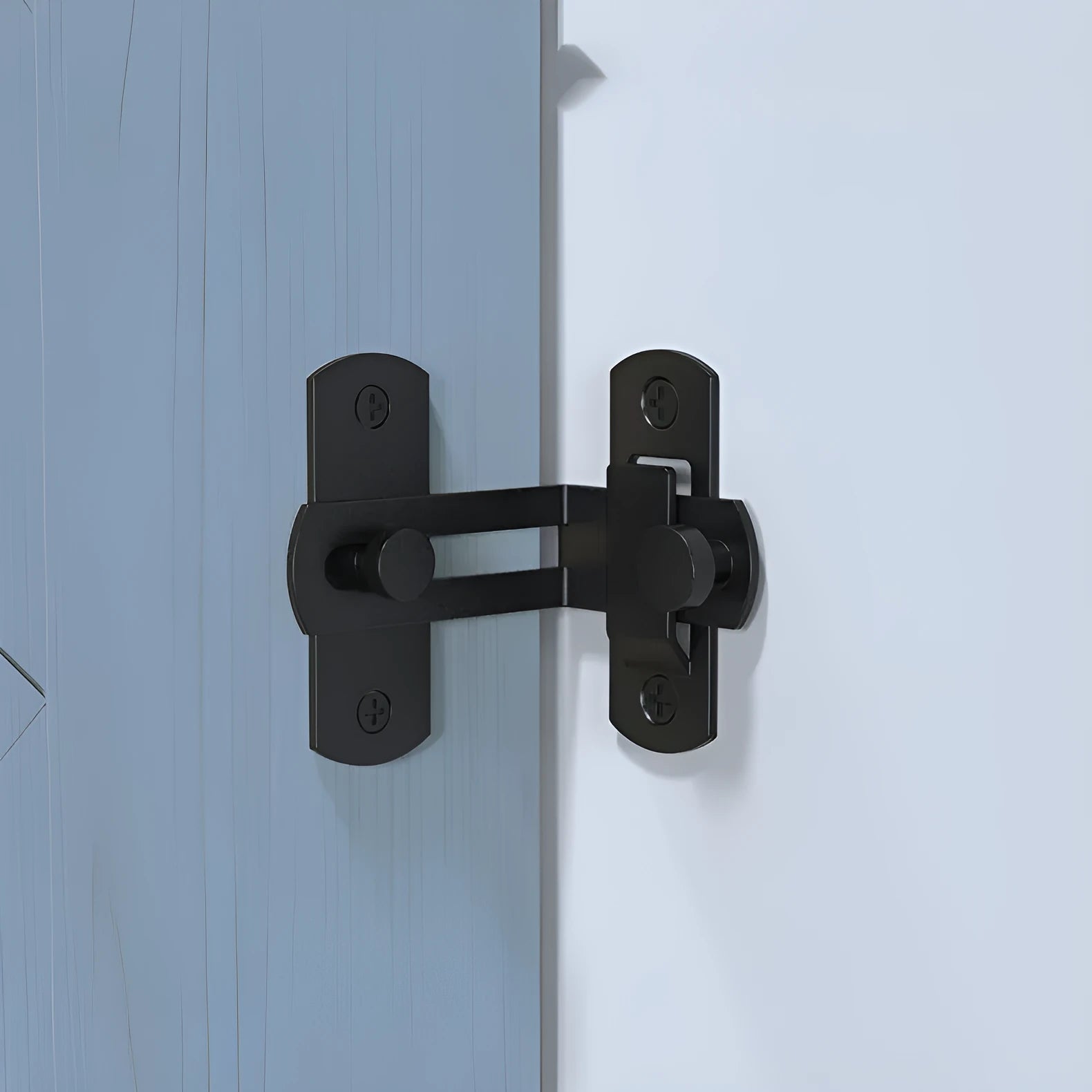 Warehouse sliding door lock with 90-degree black carbon steel hasp and stainless steel shackle for barn doors