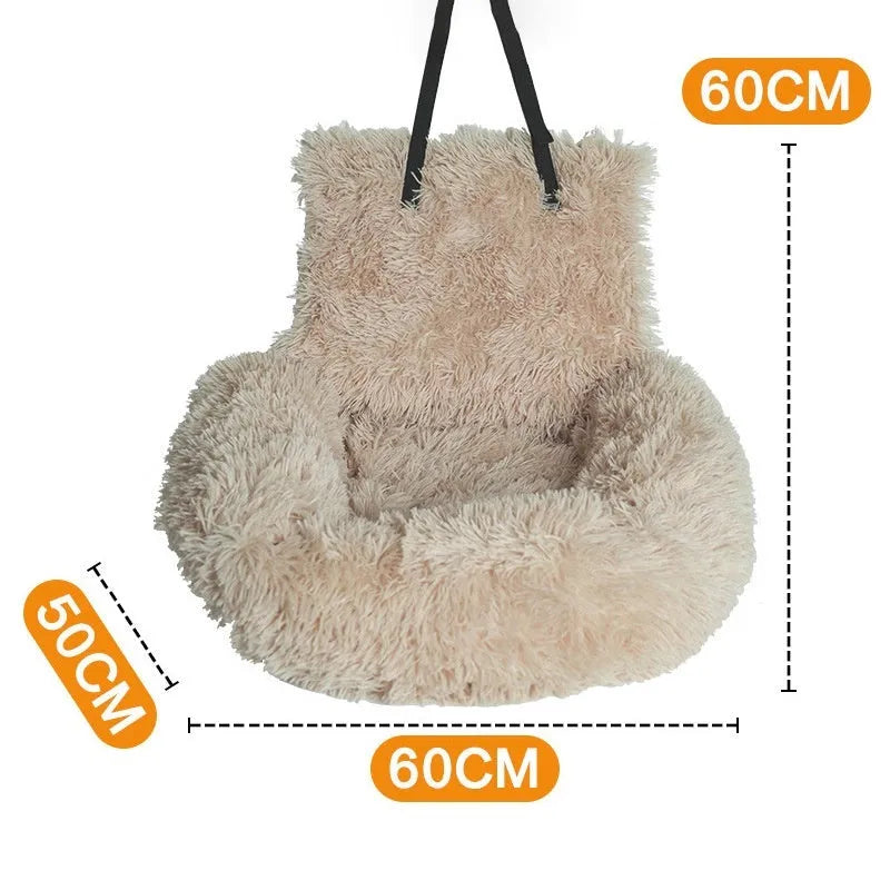 Beige cloth removable portable dog car seat kennel in S, M and XL size codes