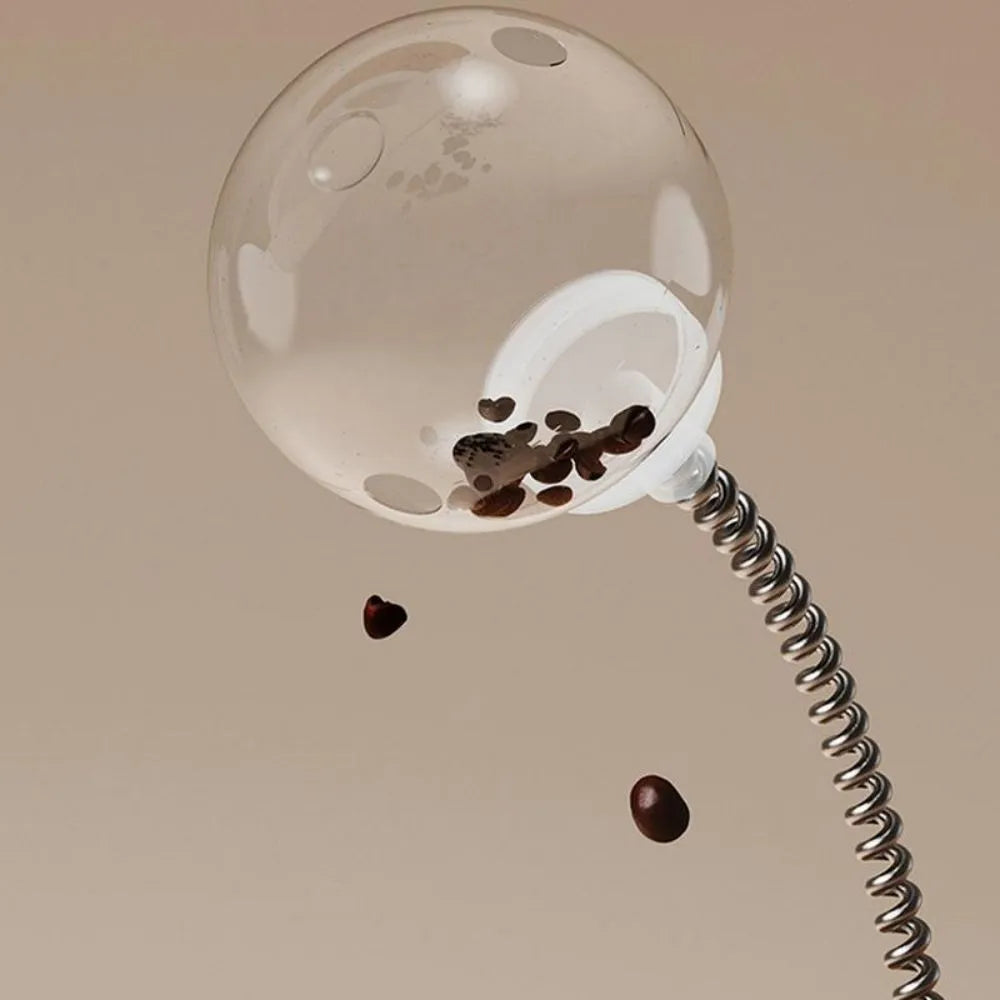 Auto-balancing cat interactive feeder toy with slow feeding mechanism in three designs