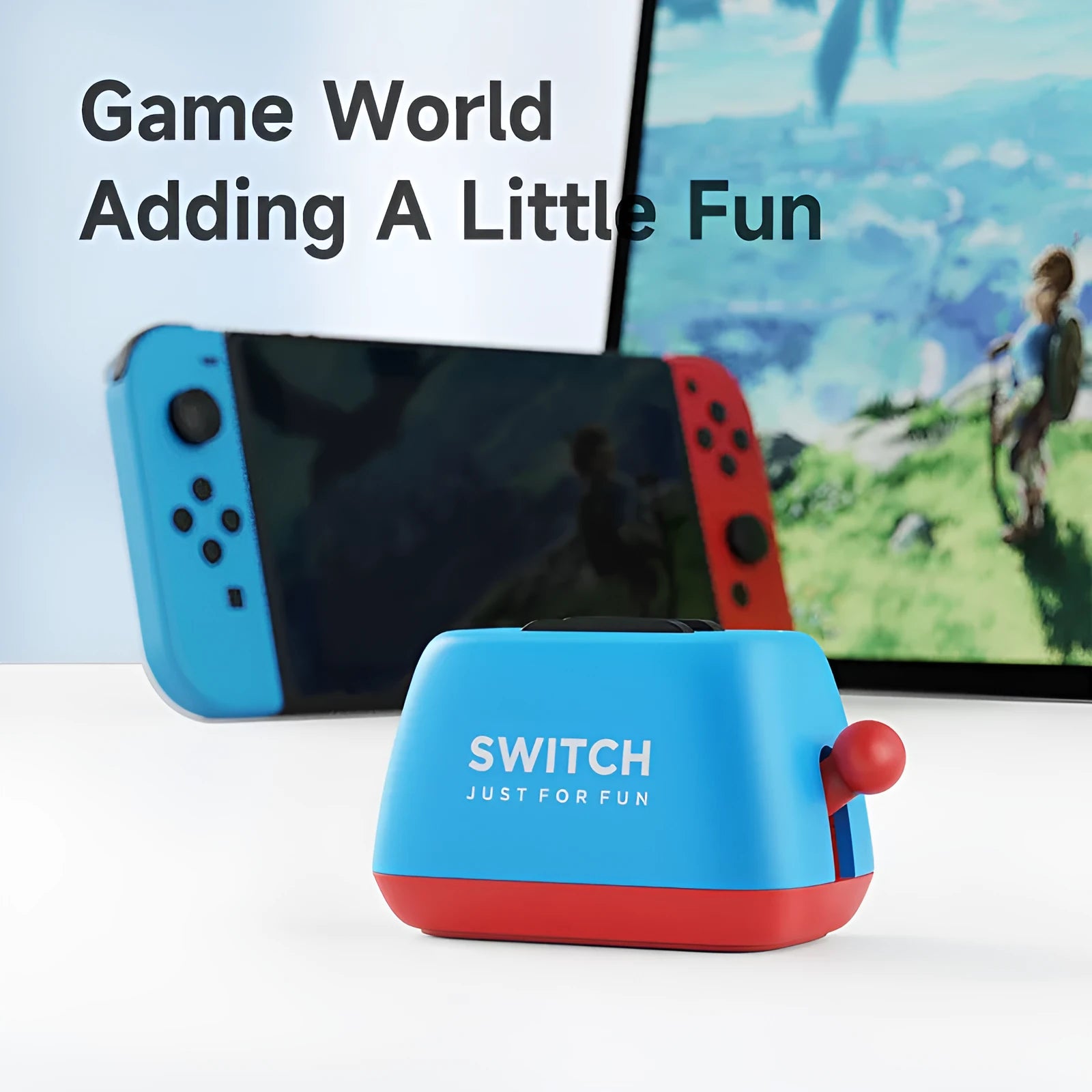 Green Switch game card storage box with a driver-style design on a table.