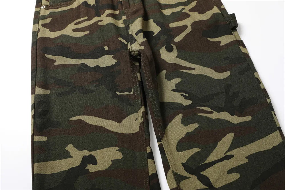 Men's cotton camouflage casual trousers in standard camouflage pattern, available in sizes S to XXXL for leisure wear