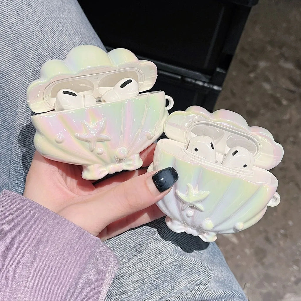 White PVC colourful shell headphone case with cartoon style for AirPods 3, 1/2, Pro and Pro 2