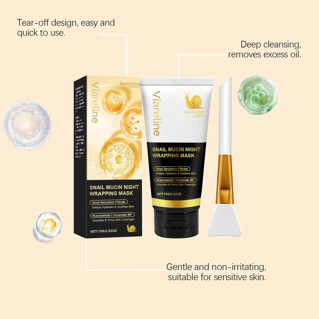 Turmeric sleep mask jar with application brush for overnight facial treatment