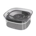Transparent 70oz anti-spill slow drinking dog water bowl with floating disk on non-slip base
