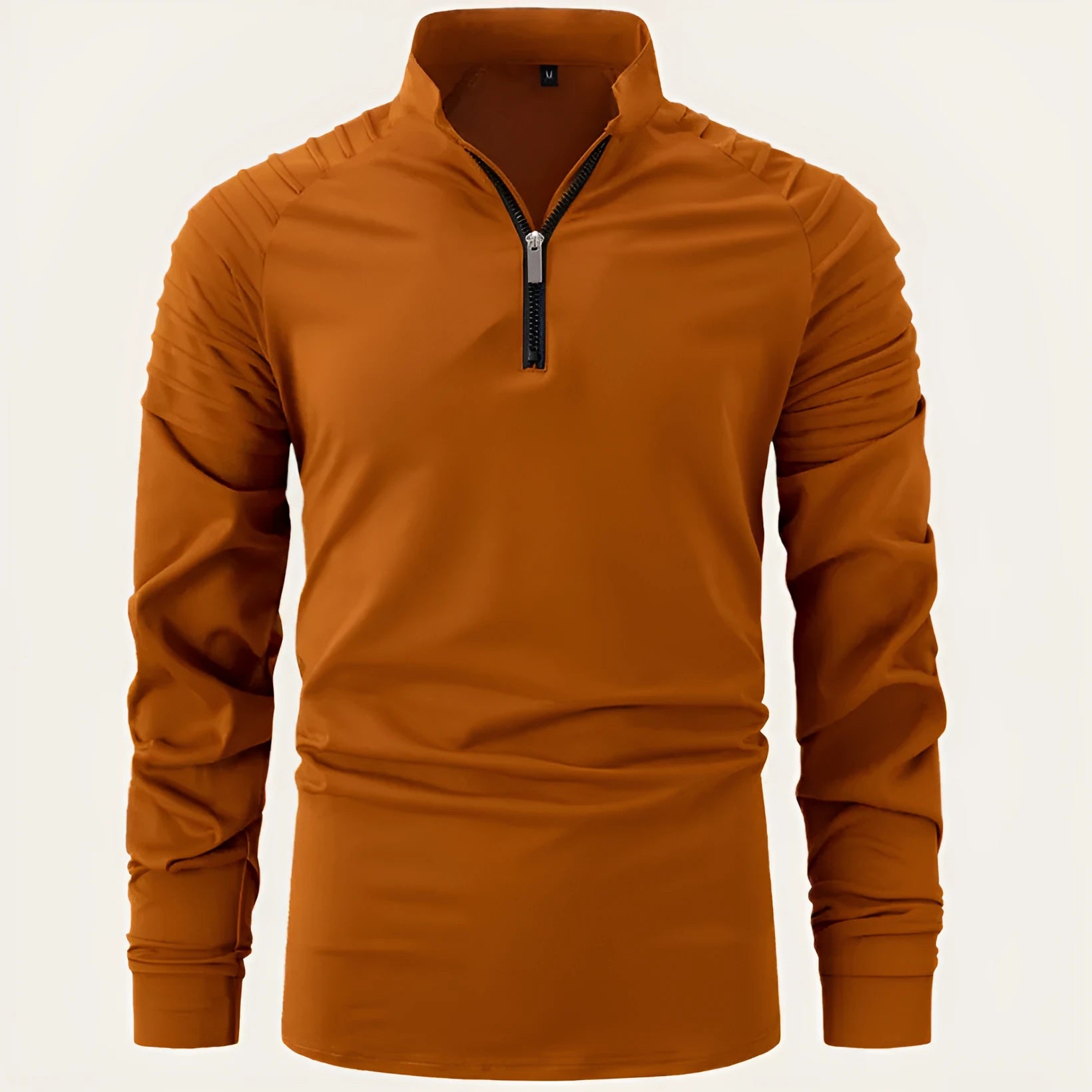 Men's spring autumn POLO zipper sports shirt in cotton blend slim fit long sleeve seven colours
