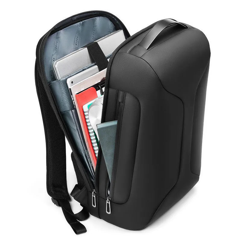Men's Oxford cloth business backpack with air pillow belt in black colour