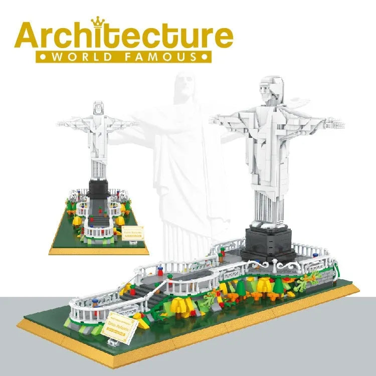 822 Brazil statue building blocks set with 1677 small plastic pieces in colour box
