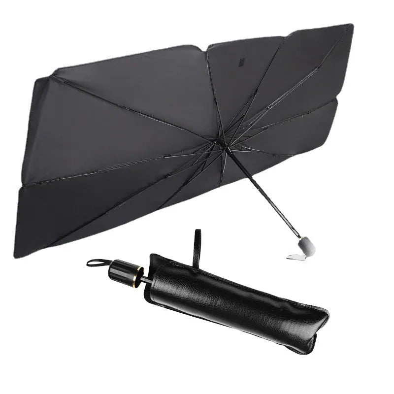 Foldable car sun shade umbrella with silver tape material for UV protection and heat insulation