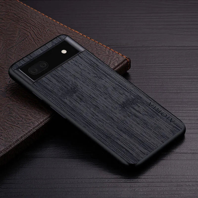 Handmade leather phone case for Google Pixel 4 to 7 Pro in black back cover style