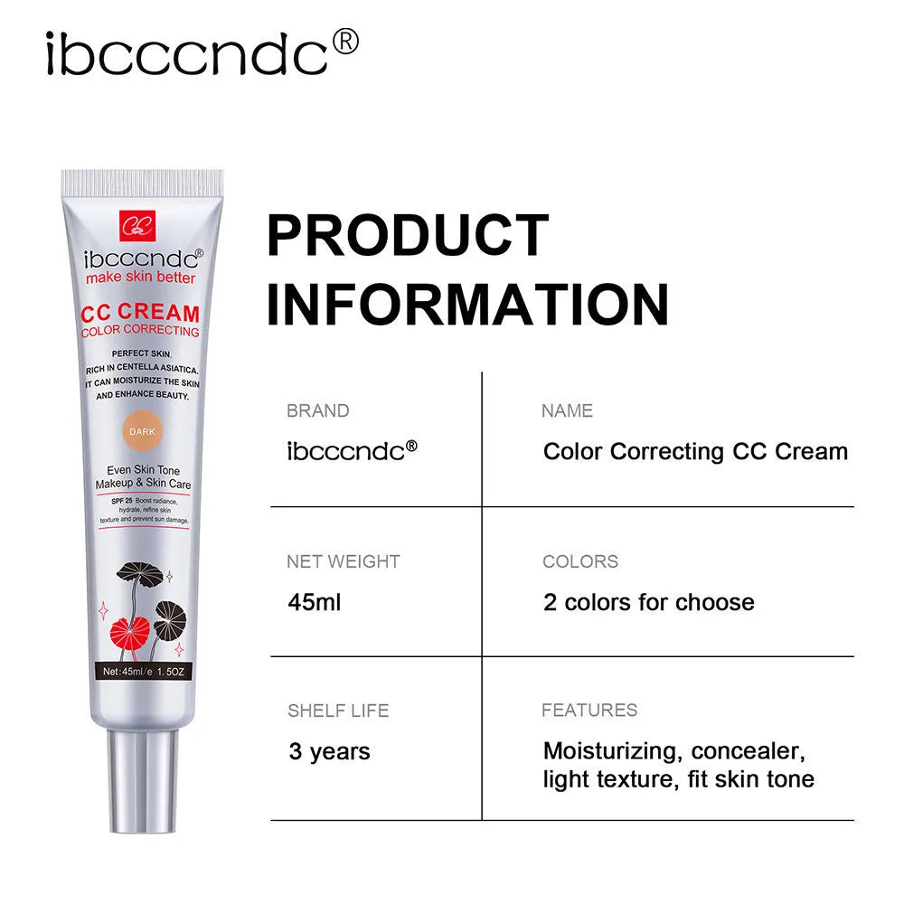 Moisturising Correcting CC Cream by Erborian, waterproof anti-sweat, colour-changing formula, available in Dark and Light shades.