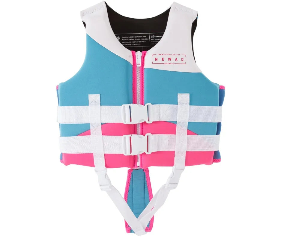 Children's professional life jacket snorkeling vest with belt in blue-yellow colour for swim training