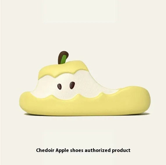 Cartoon fruit design EVA parent-child sandals for couples in light blue, green, pink, black, and red colours