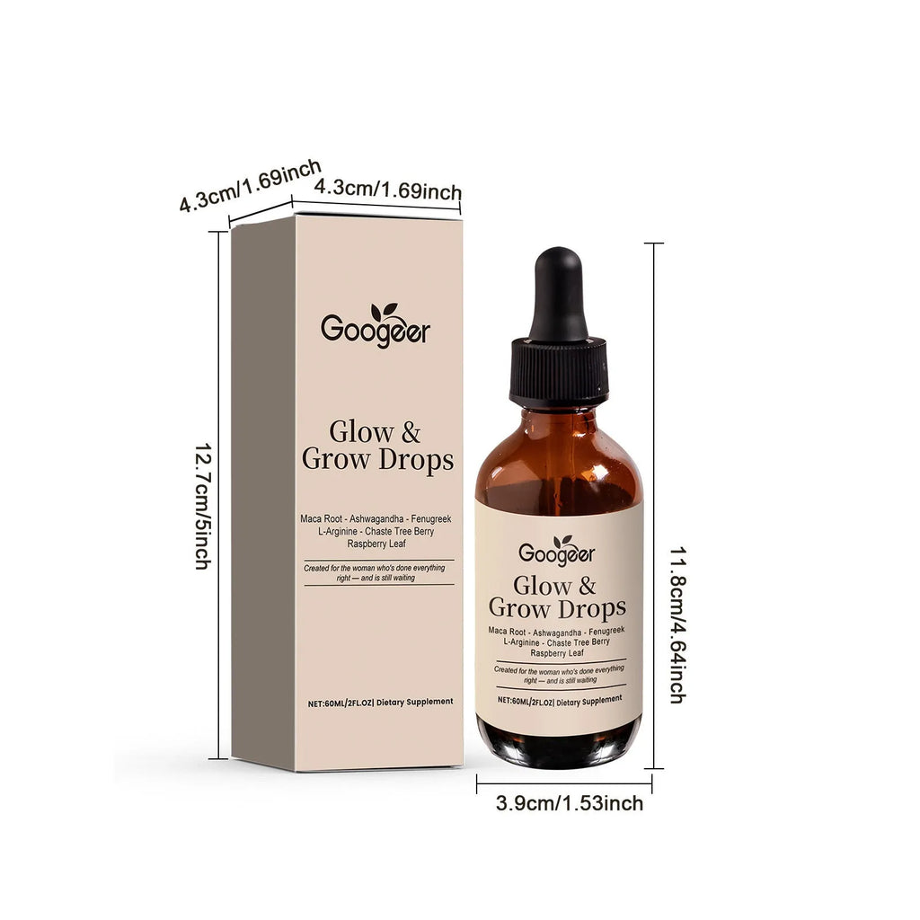 60ml bottle of Female Estrogen Balance Drops dietary supplement with dropper, containing vitamins and herbal extracts
