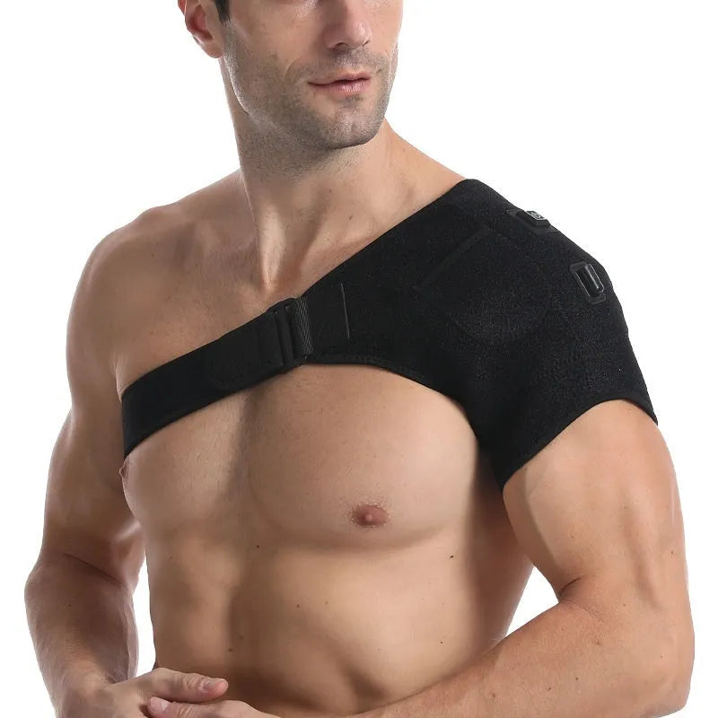 USB electric heating shoulder pad showing heating elements and padded shoulder construction