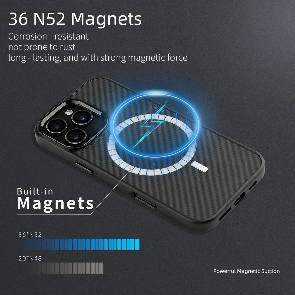 Green frame with magnetic carbon fibre metal frame Kevlar phone case for iPhone