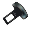 Lock Tongue aluminium keychain bottle opener with 2.1cm wide head and frosted carbon fibre finish on a key ring.
