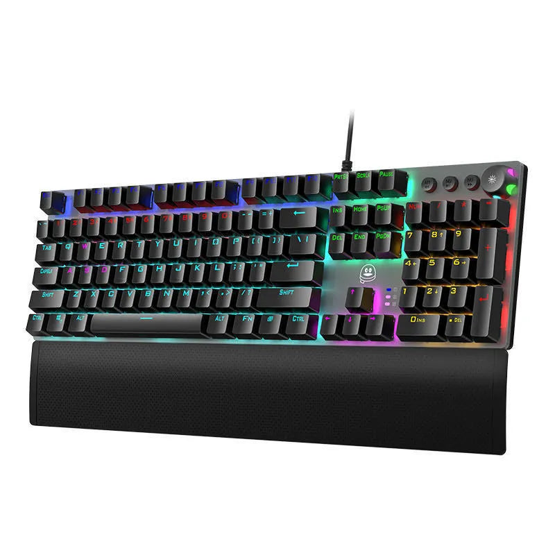 Rainforest Tarantula mechanical film gaming keyboard with magic colour finish and USB wired connection