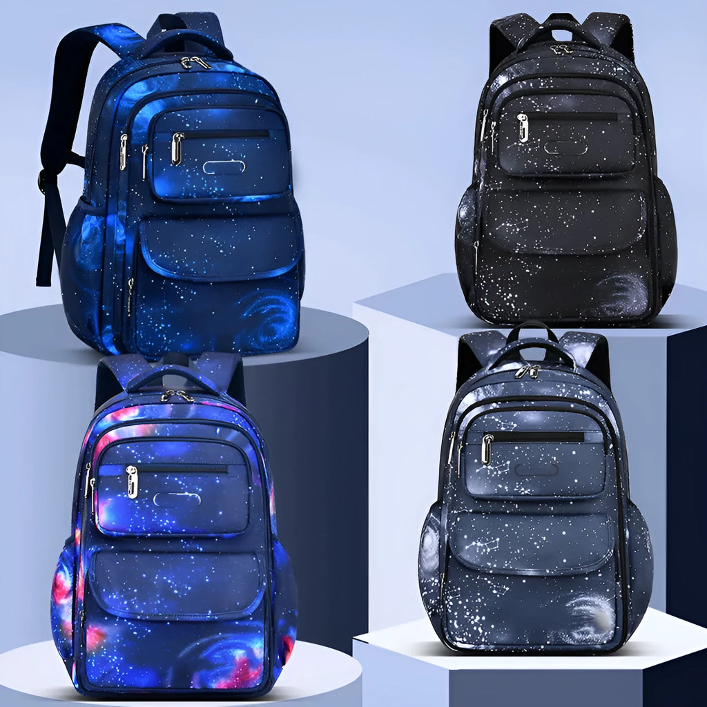 Primary school boys backpack large capacity 20-35L with side refrigerator pocket in royal blue
