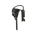 Black outdoor survival flint tool with magnesium rod and stainless steel scraper