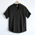 Men's short sleeve cotton linen blend t-shirt in solid colours with sizes M to 4XL