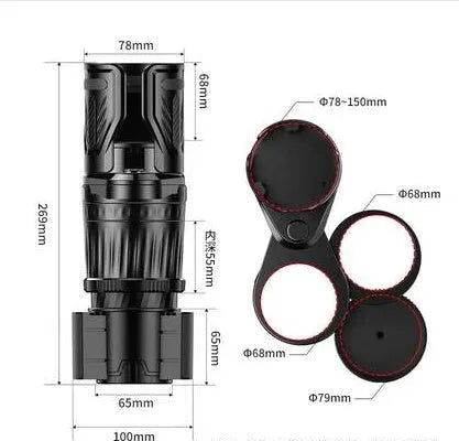 Black retractable car cup holder with adjustable base on a flat surface