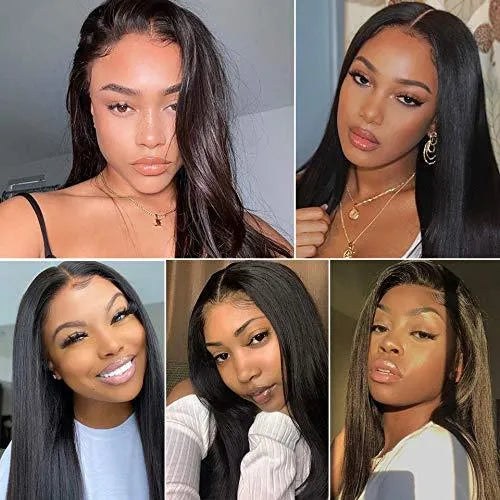Brazilian straight front lace wig human hair black 4x1 lace 30 inch length
