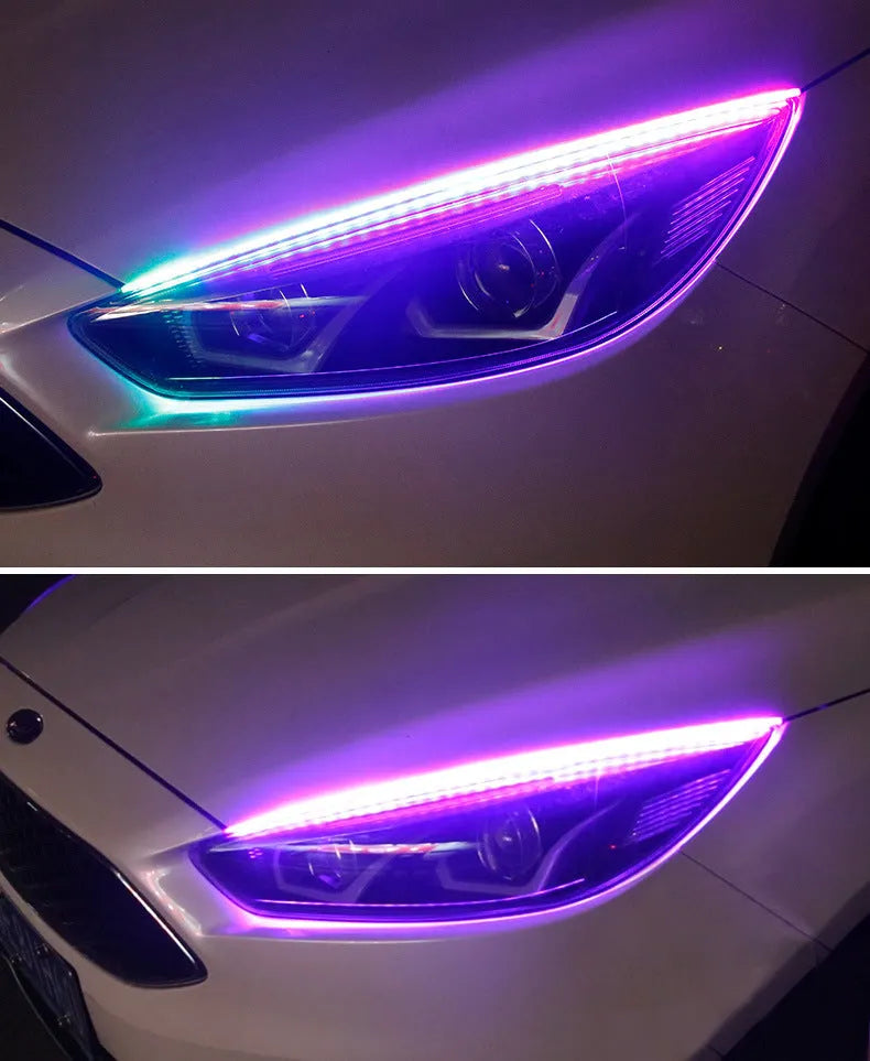 Remote control and RGB colour-changing LED daytime running light for GM vehicles in three length options.