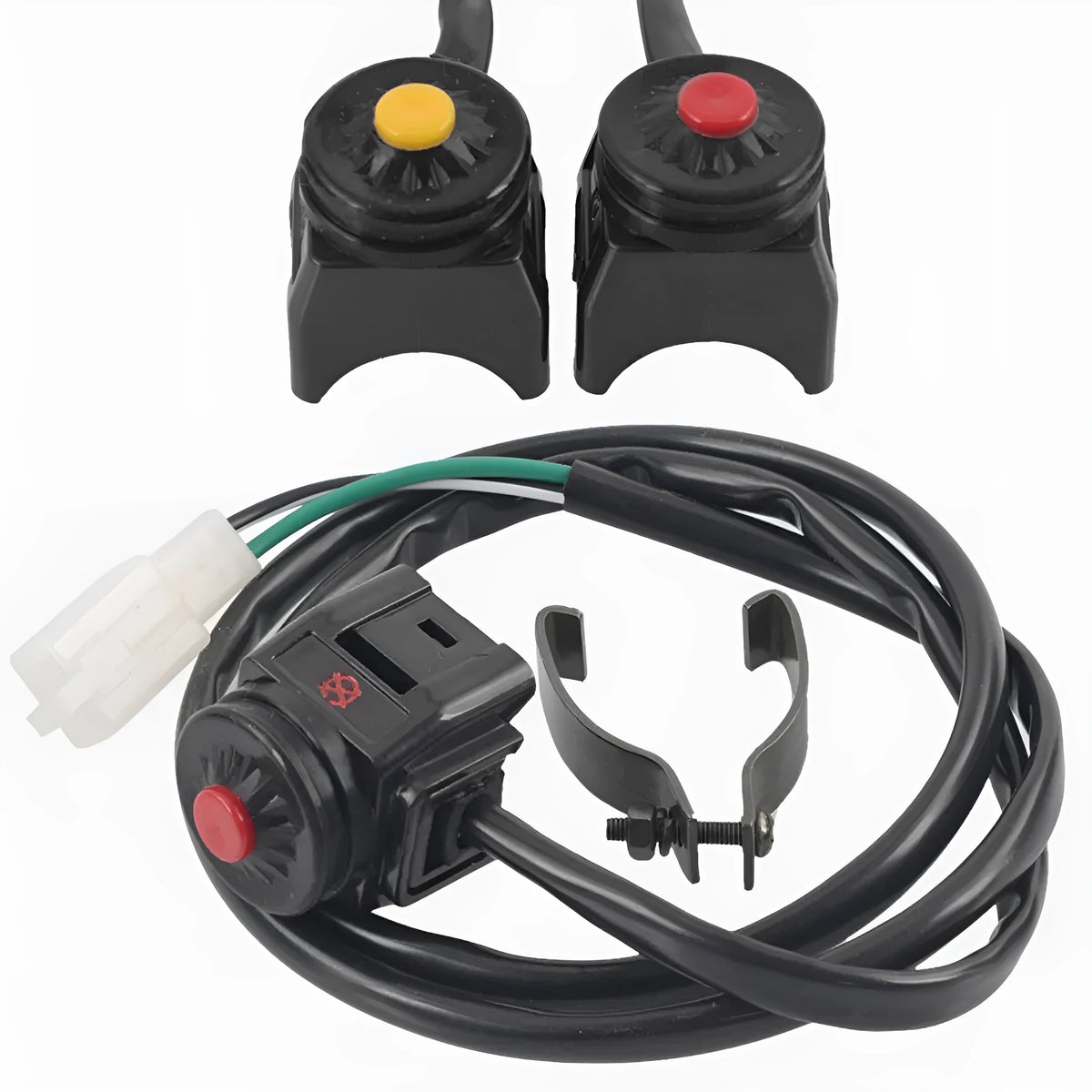 Red and yellow motorcycle four-wheel ATV ignition point button switch 60mm size