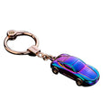 Heart-shaped zinc alloy keychain pendant in various colour finishes including black ice and blue ice.